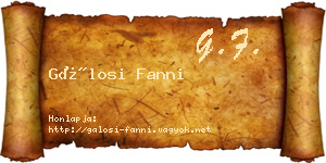 Gálosi Fanni névjegykártya